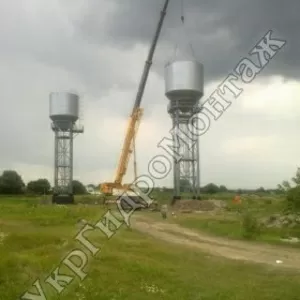Водонапорные башни на опорах,  стержнях изготовление и монтаж в Украине