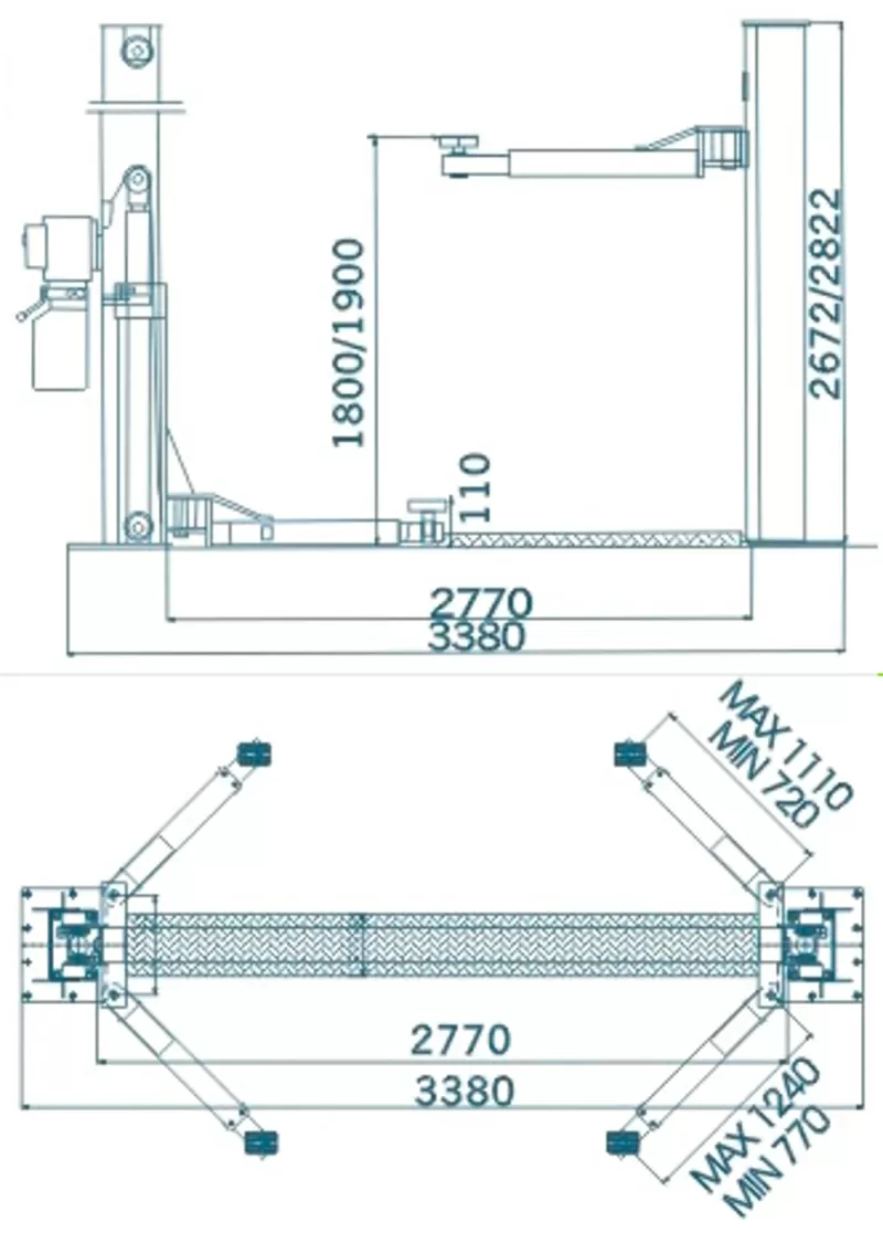 Двухстоечный подъемник автомобильный SAFE QJY - B3200 2