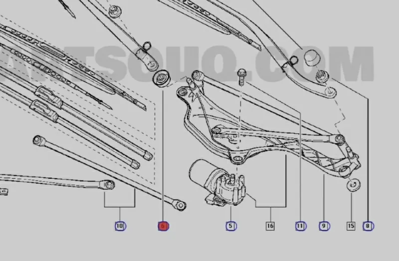 Бу кольцо уплотнительное стеклоочистителя Renault Laguna 2,  Megane 7700838558 2